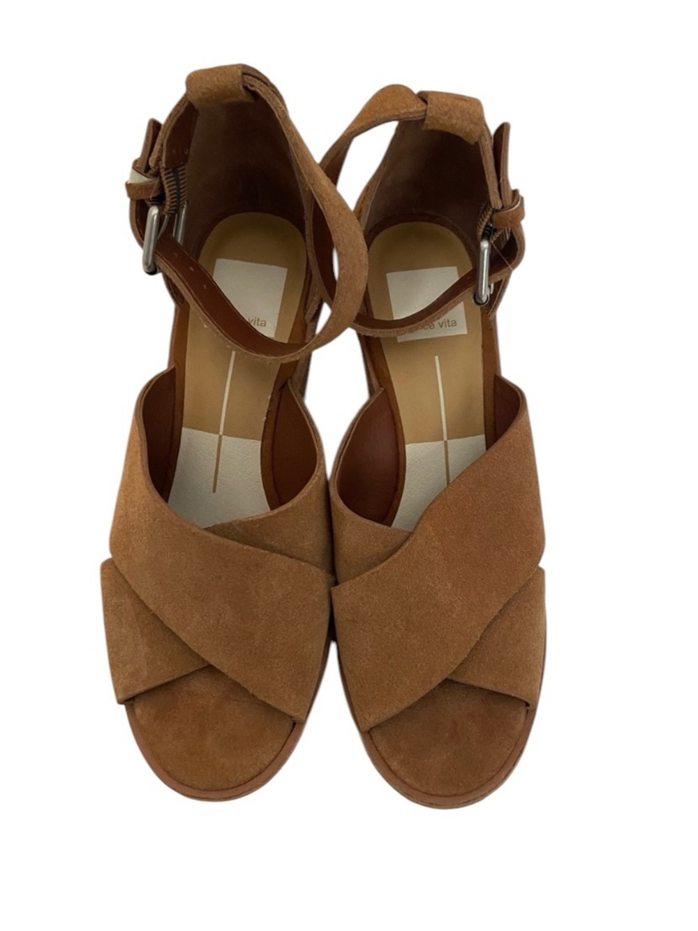 DOLCE VITA BROWN SUEDE WEDGE SANDALS SIZE 7.5